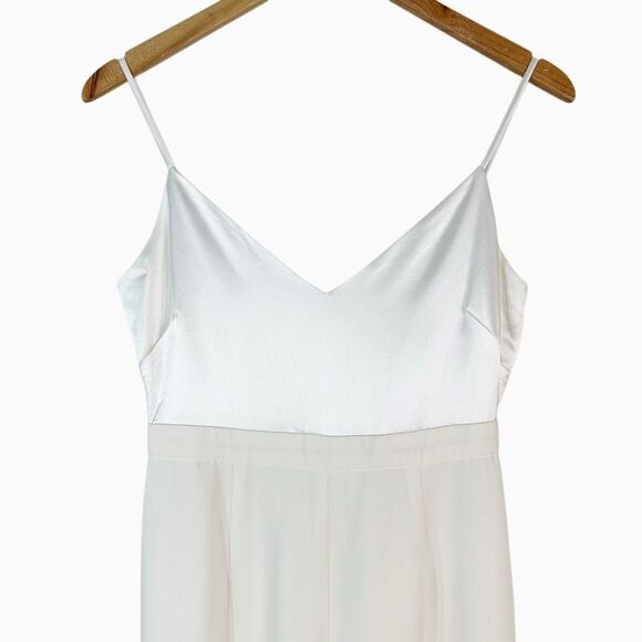 BHLDN JILL STUART White Nicki Jumpsuit Size 2 XS Wide Leg Spaghetti Ivory - Picture 4 of 13